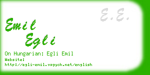 emil egli business card